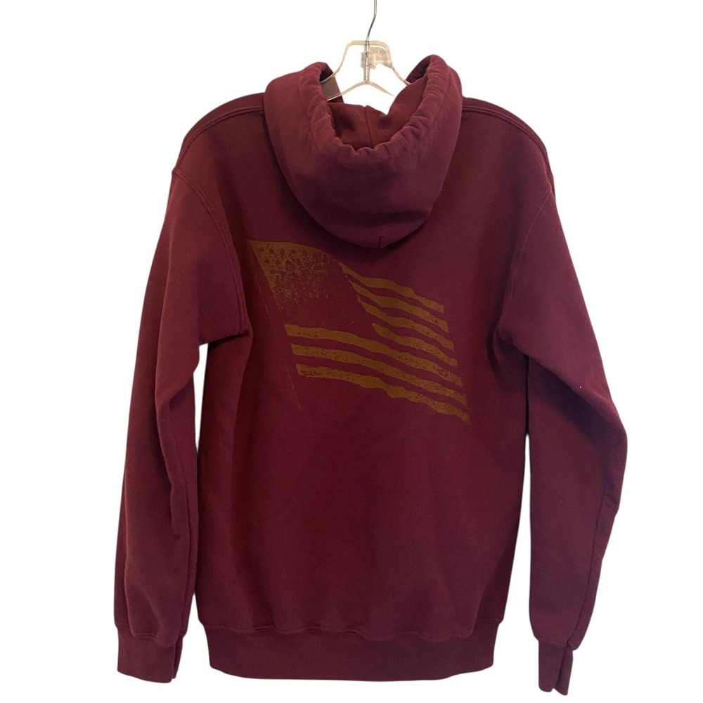 Post Malone Stoney Tour Hoodie Maroon Music Band Flag Drawstring Men's Small
